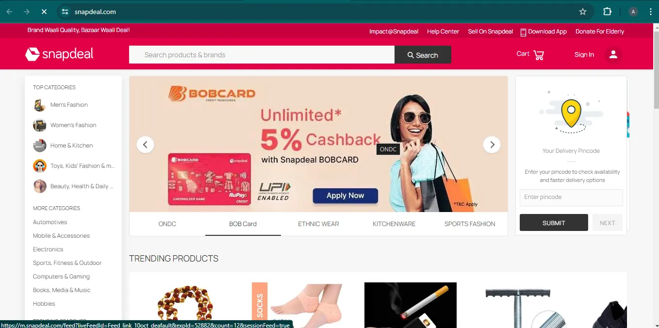 Snapdeal project preview